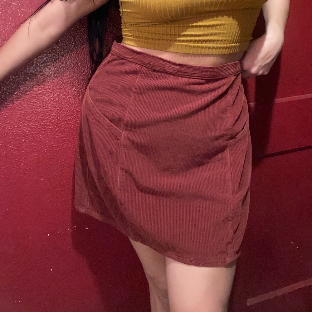 ASOS DESIGN Curve high waist mini skirt in cord